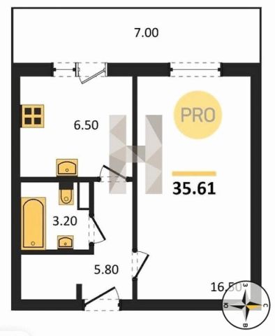 Новая однокомнатная квартира, Челябинск, Металлургический район, Электростальская ул., д. 20