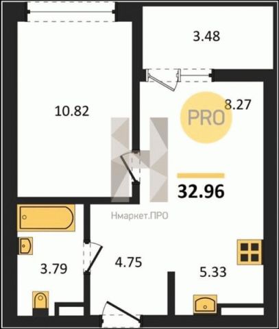 Новая однокомнатная квартира, п.Пригородный, ЖК Новиль, Сосновский район, Яркая, д. А4.1-1