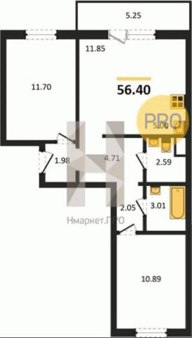 Новая двухкомнатная квартира, п.Пригородный ЖК Шишкин, Сосновский район, Яркая, д. 1.1