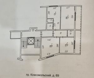 Трехкомнатная квартира, Челябинск, Курчатовский район, Комсомольский проспект, д. 69