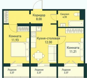 Новая двухкомнатная квартира, п.Пригородный, ЖК Парковый Премиум, Сосновский район, ул.Ласковая, д. 58