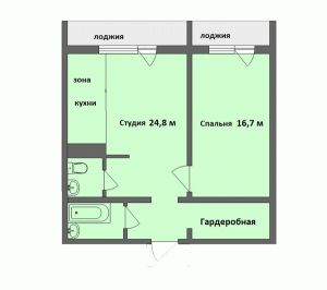 Двухкомнатная квартира, Челябинск, Центральный район, Петра Сумина, д. 14